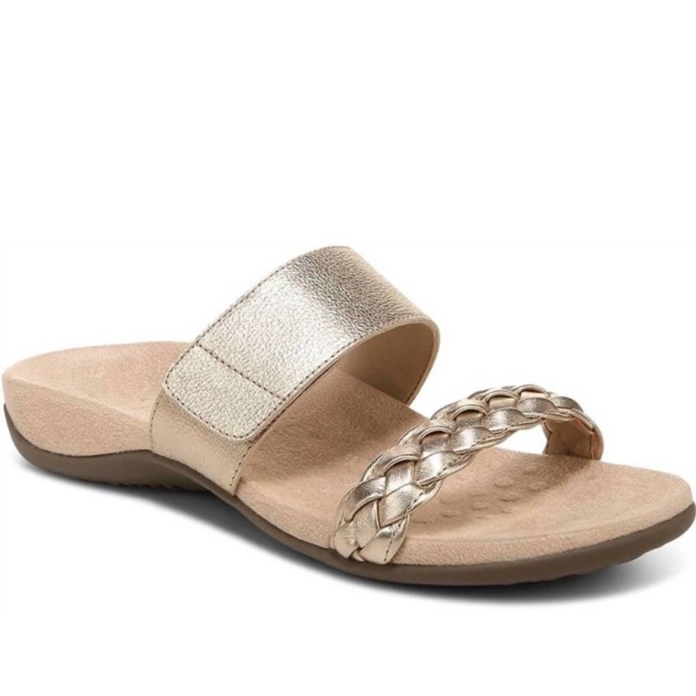 Vionic {Jeanne} slip on gold sandals women’s size 7.5